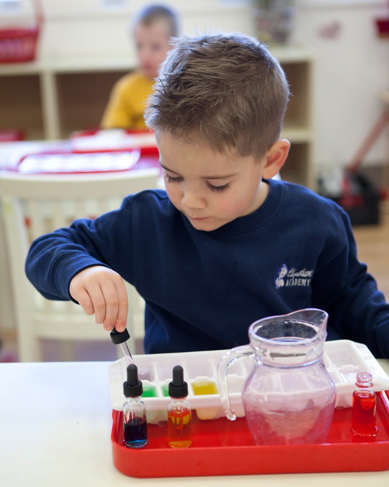 Child learning through an activity