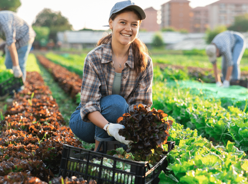 Student learns about agriculture and farming