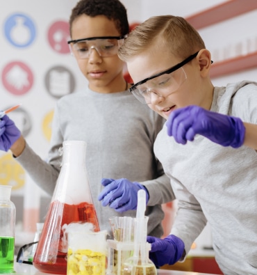 Kids conducting a science experiment